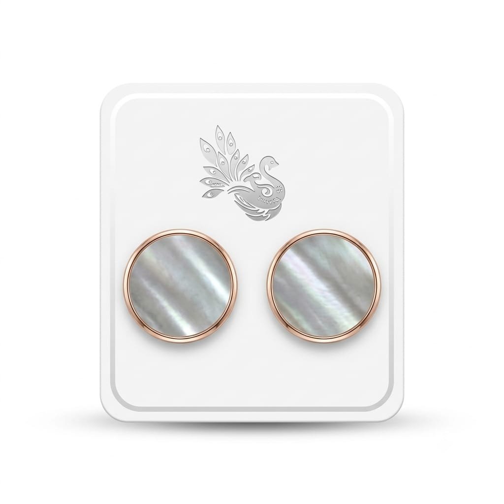 Pearl Finish Round Stud Earrings image 2